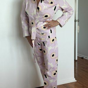 marimekko Matching print jeans and jacket set